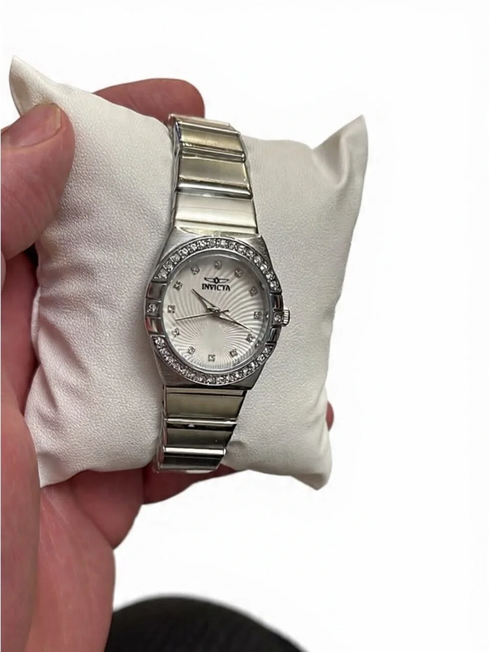 Invicta Angel Silver-tone Crystal Bezel Women's Watch 27.8m